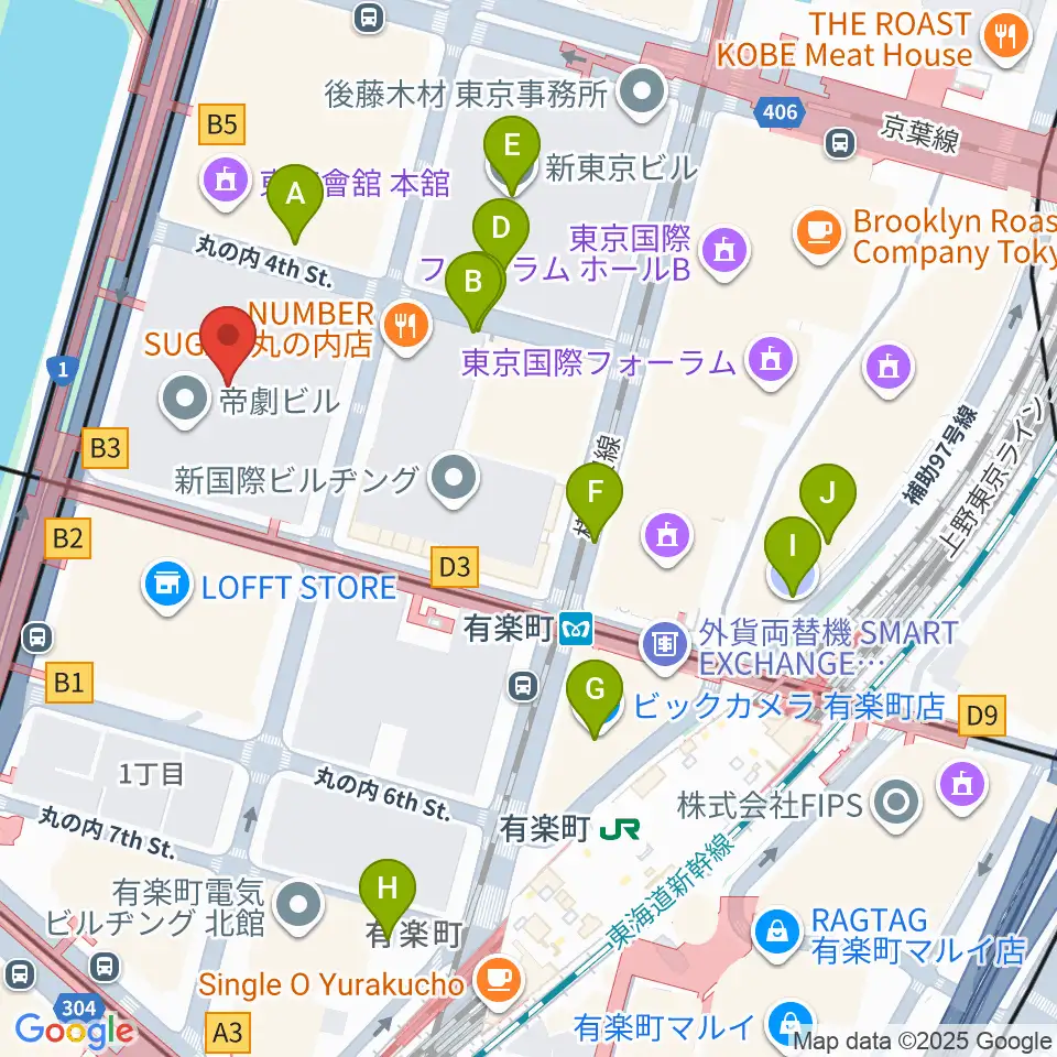 出光美術館周辺の駐車場・コインパーキング一覧地図
