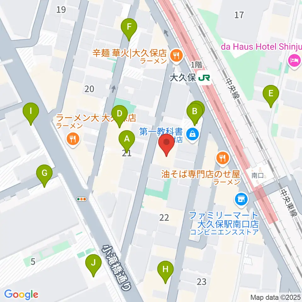 ON AIR 大久保スタジオ周辺の駐車場・コインパーキング一覧地図