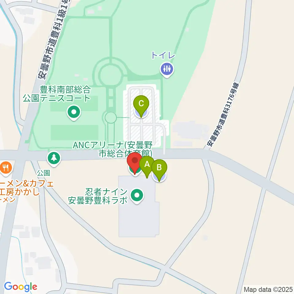 ANCアリーナ周辺の駐車場・コインパーキング一覧地図