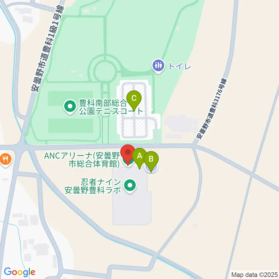 ANCアリーナ周辺の駐車場・コインパーキング一覧地図