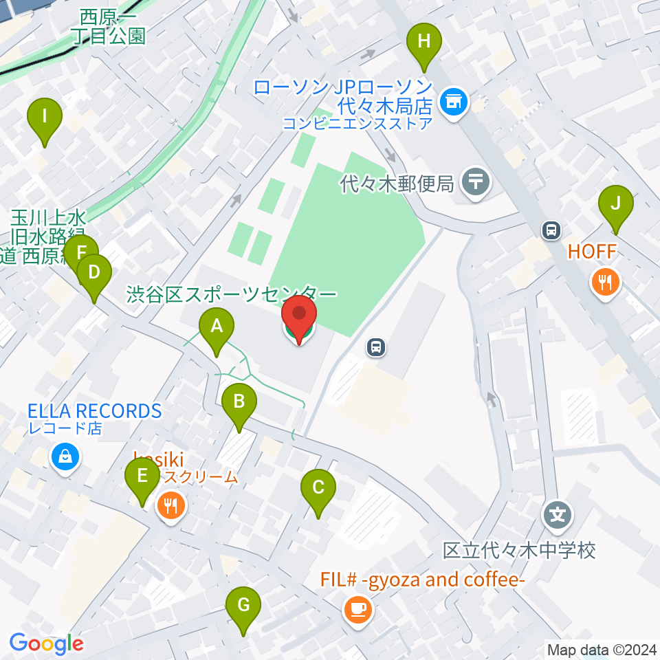 渋谷区スポーツセンター周辺の駐車場・コインパーキング一覧地図