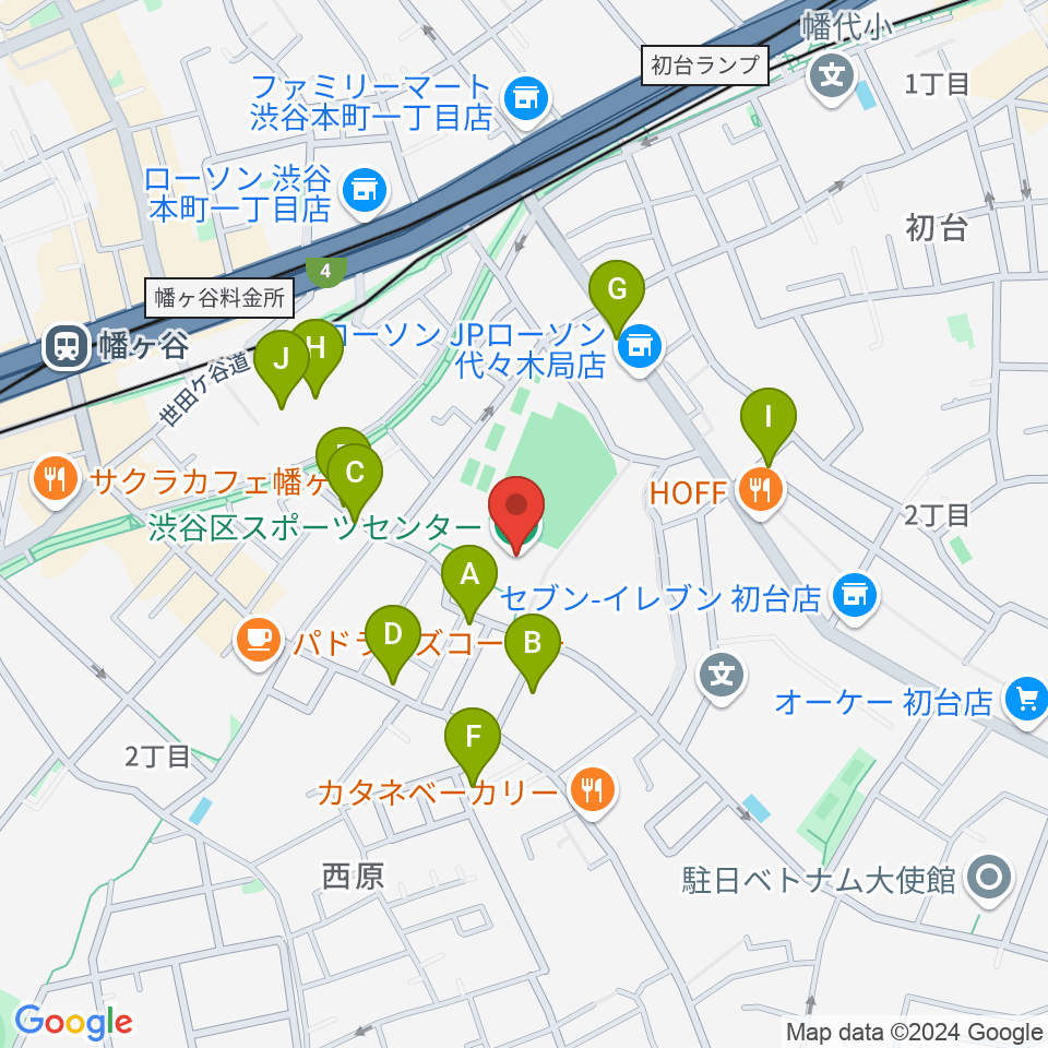 渋谷区スポーツセンター周辺の駐車場・コインパーキング一覧地図