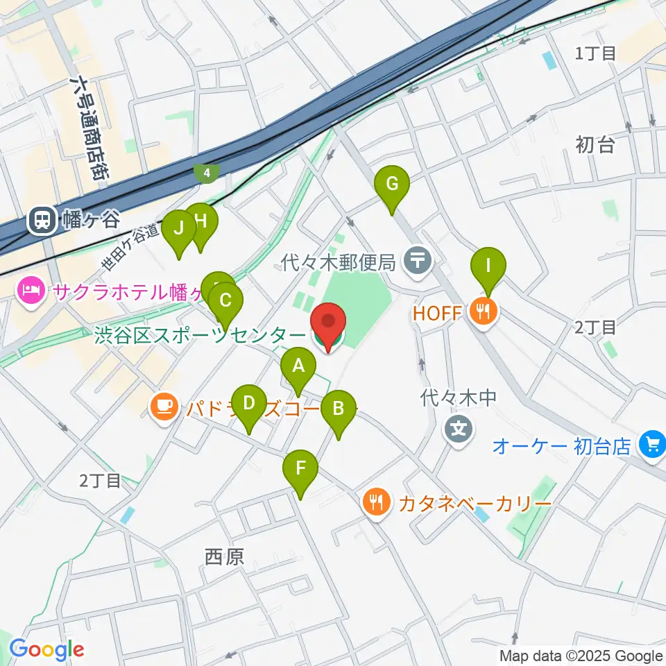 渋谷区スポーツセンター周辺の駐車場・コインパーキング一覧地図
