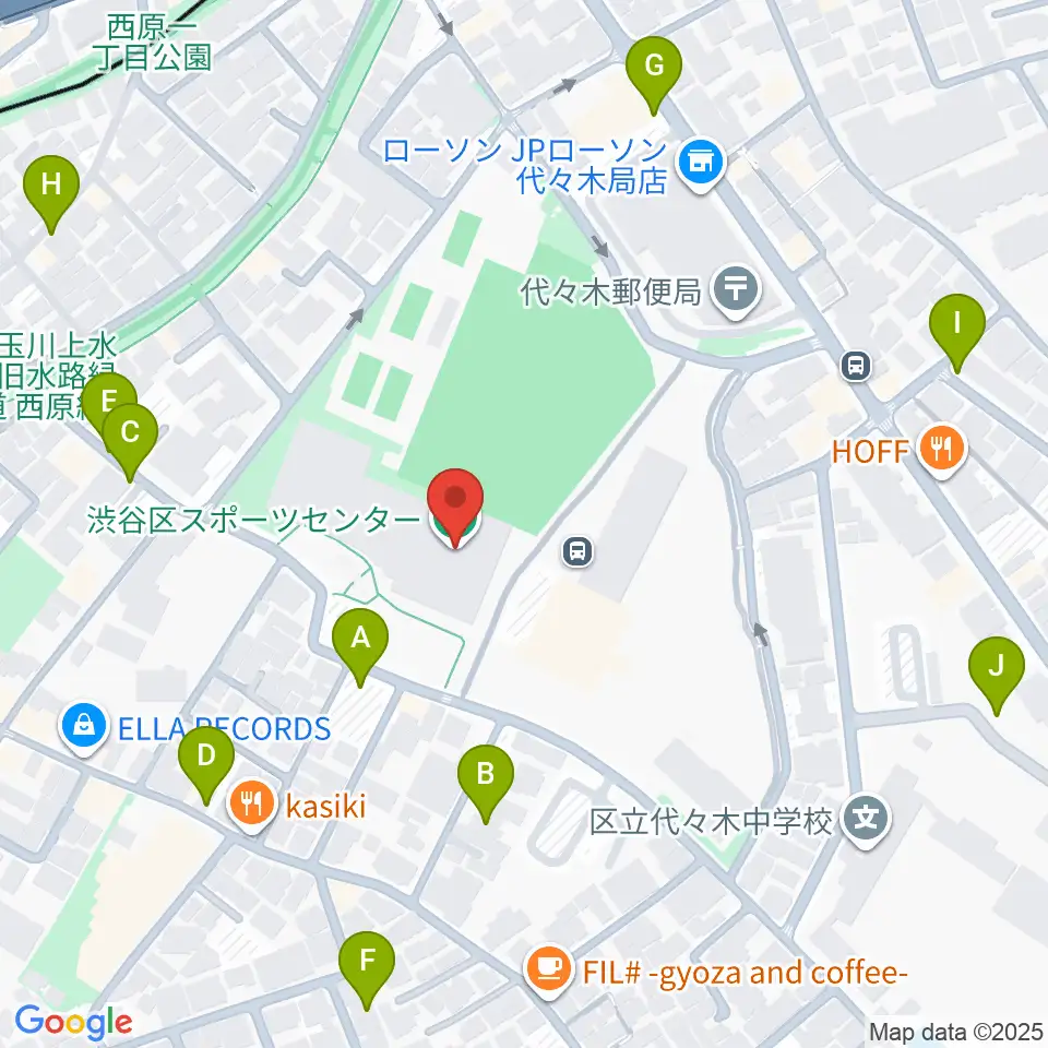 渋谷区スポーツセンター周辺の駐車場・コインパーキング一覧地図