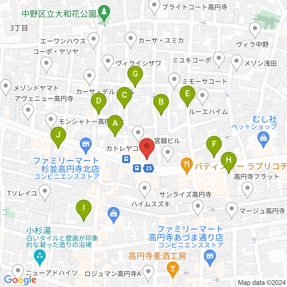 ソニックバンドスタジオ周辺の駐車場・コインパーキング一覧地図