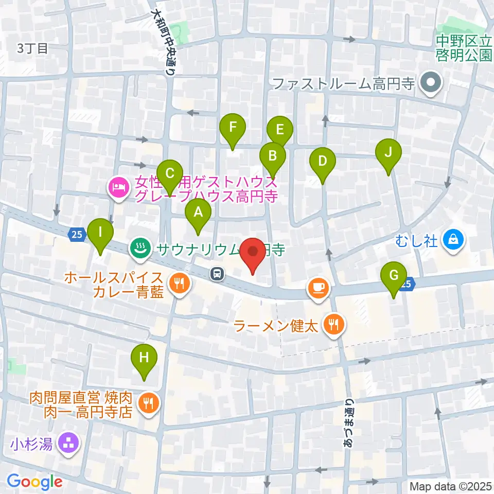 ソニックバンドスタジオ周辺の駐車場・コインパーキング一覧地図