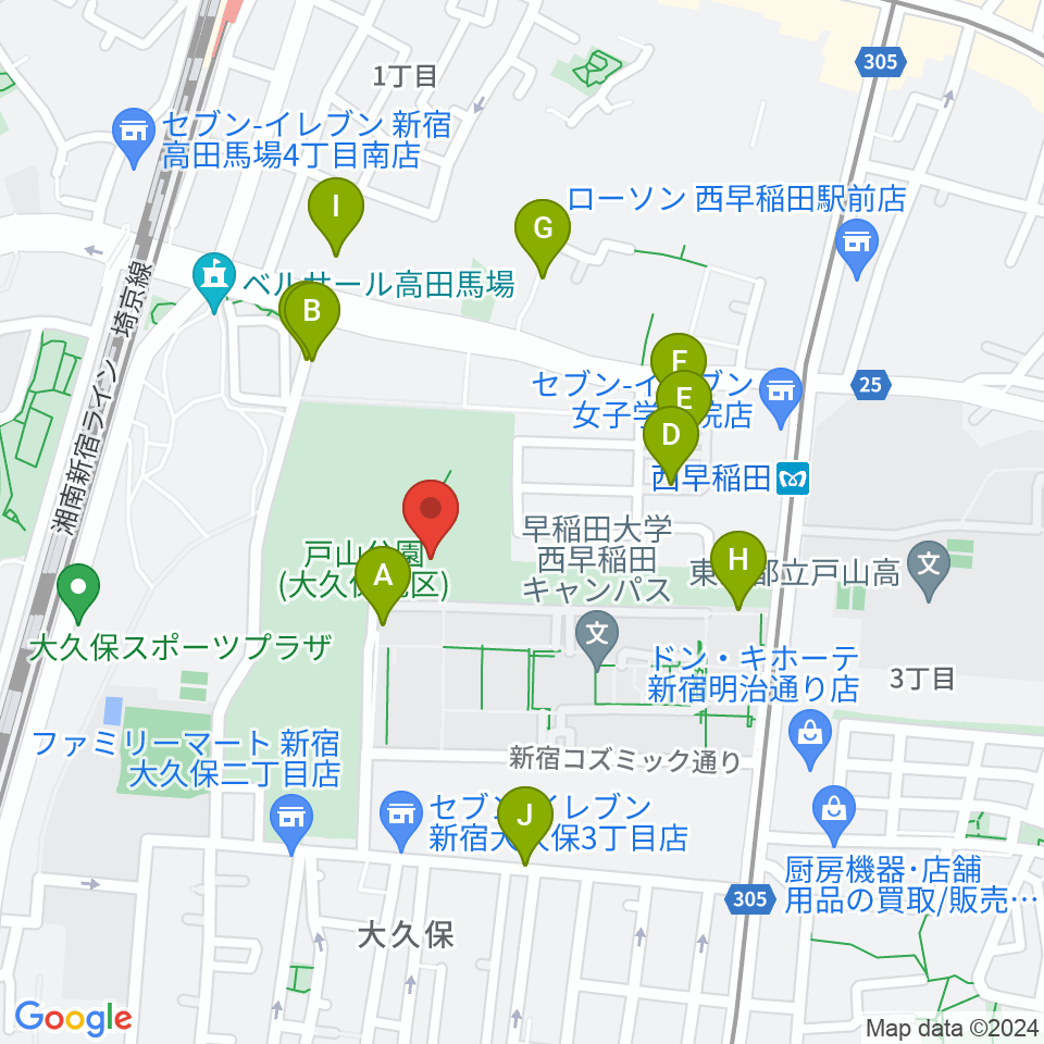 新宿スポーツセンター周辺の駐車場・コインパーキング一覧地図