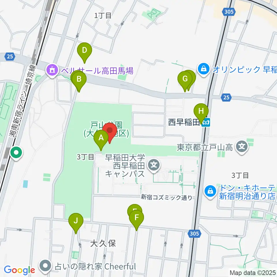 新宿スポーツセンター周辺の駐車場・コインパーキング一覧地図