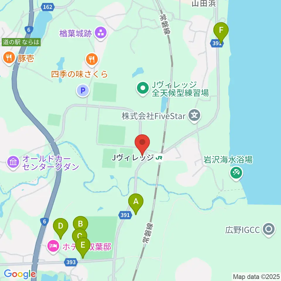Jヴィレッジ周辺の駐車場・コインパーキング一覧地図