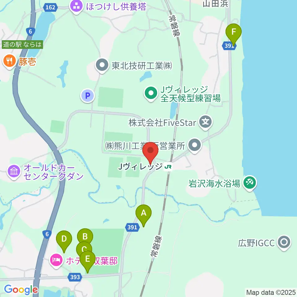 Jヴィレッジ周辺の駐車場・コインパーキング一覧地図