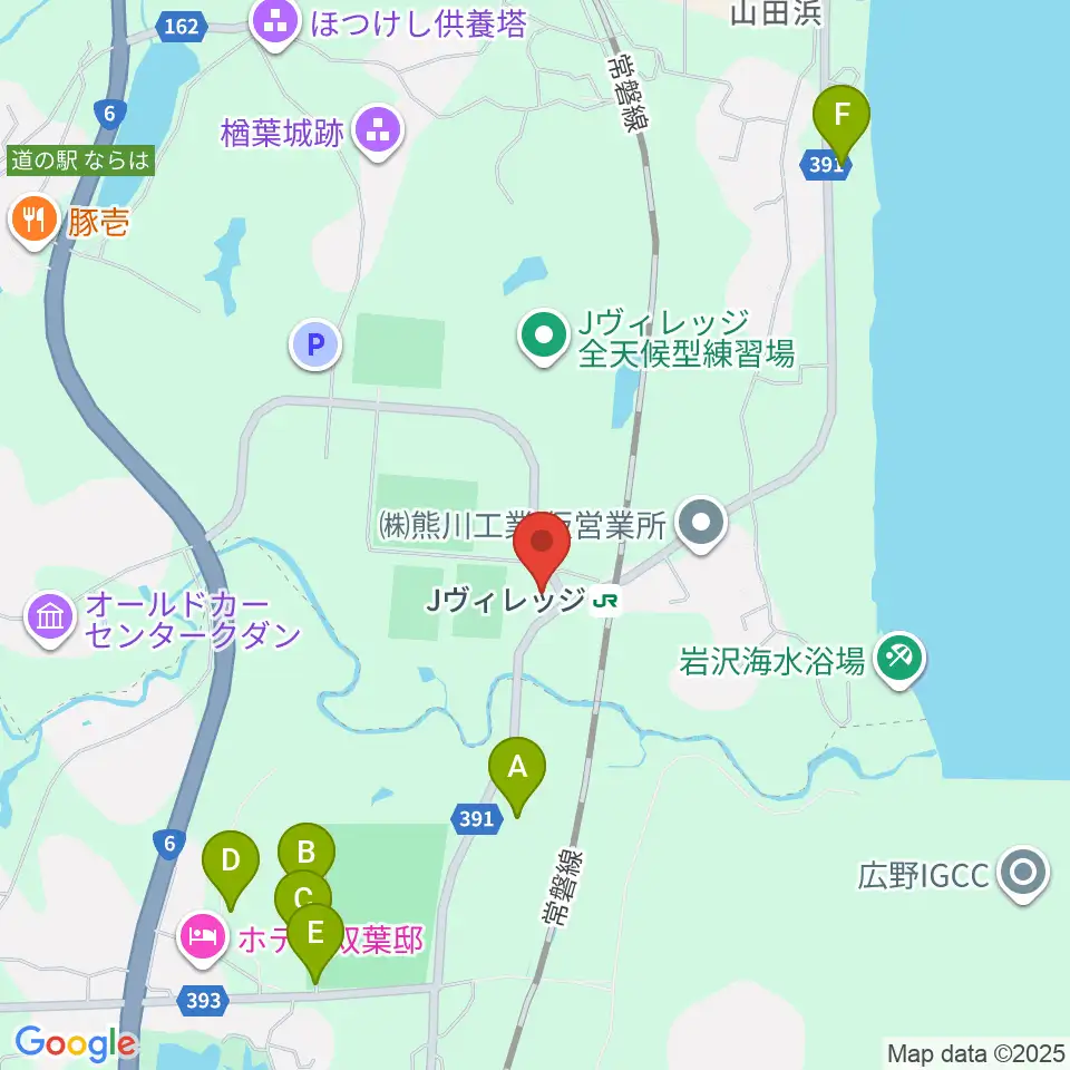 Jヴィレッジ周辺の駐車場・コインパーキング一覧地図