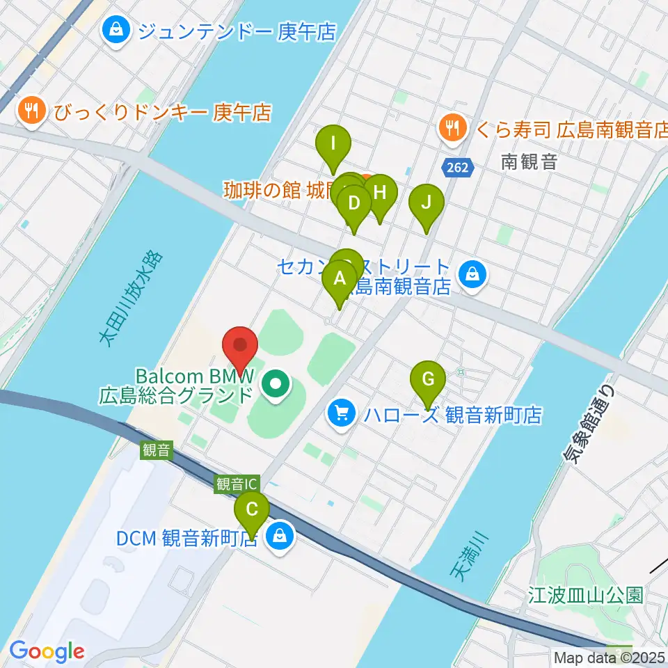 バルコムBMWスタジアム周辺の駐車場・コインパーキング一覧地図