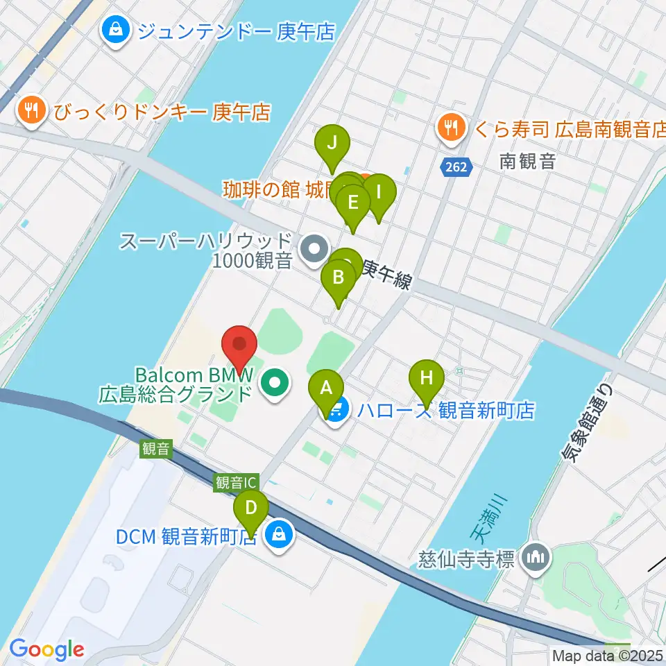 バルコムBMWスタジアム周辺の駐車場・コインパーキング一覧地図