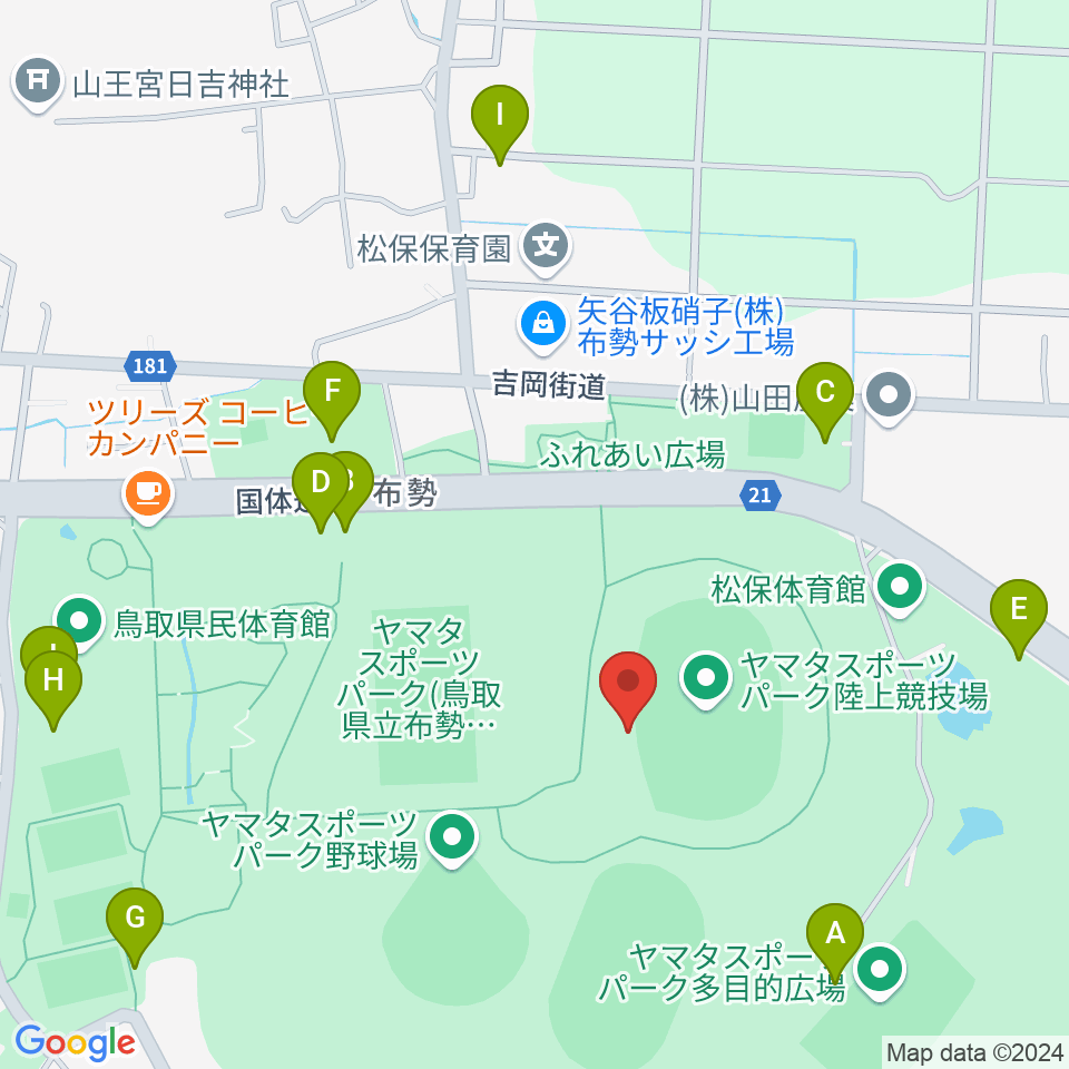 ヤマタスポーツパーク陸上競技場周辺の駐車場・コインパーキング一覧地図