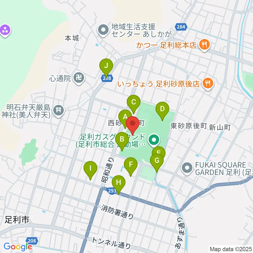 ジェットブラックフラワーズスタジアム周辺の駐車場・コインパーキング一覧地図