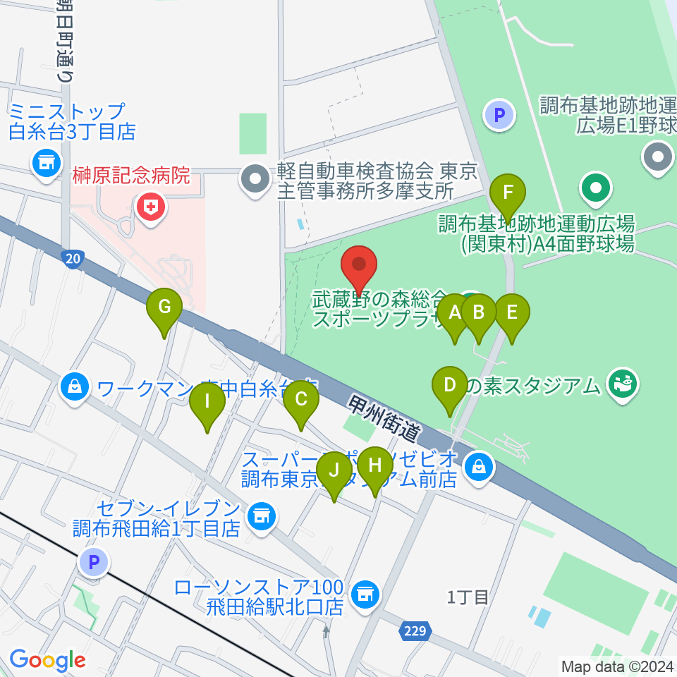 AGFフィールド周辺の駐車場・コインパーキング一覧地図