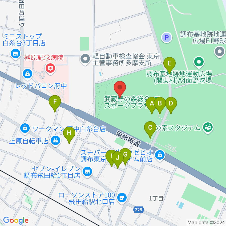 AGFフィールド周辺の駐車場・コインパーキング一覧地図