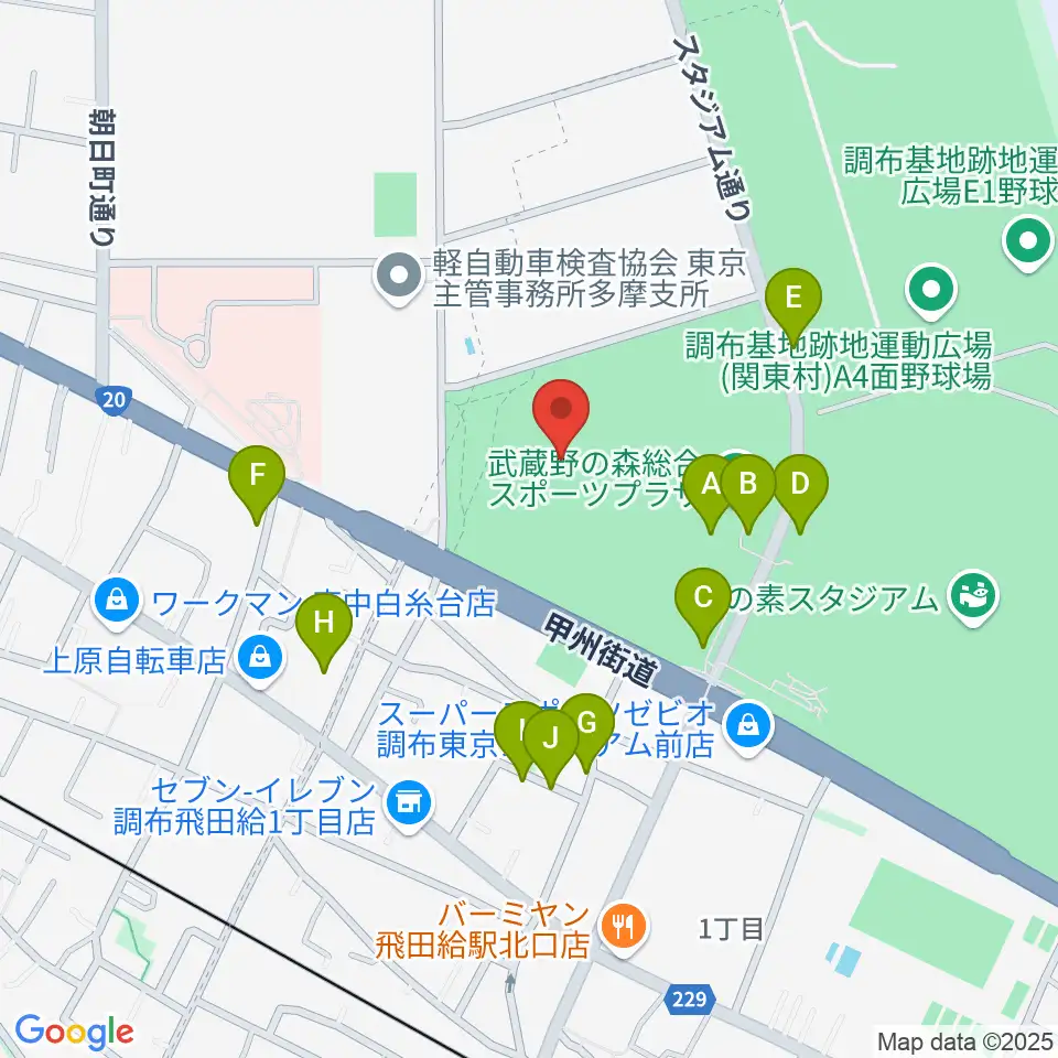 AGFフィールド周辺の駐車場・コインパーキング一覧地図