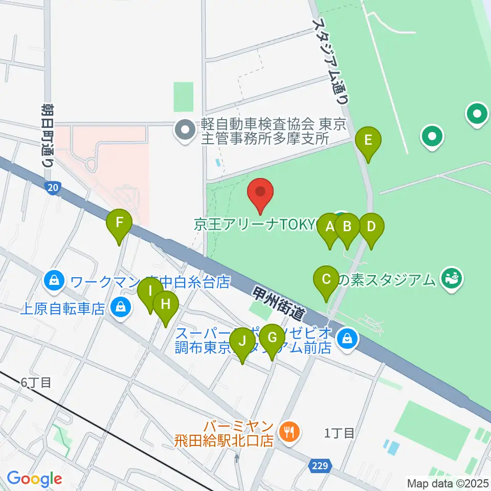 AGFフィールド周辺の駐車場・コインパーキング一覧地図