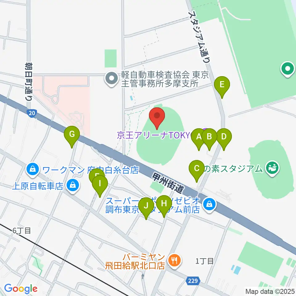 AGFフィールド周辺の駐車場・コインパーキング一覧地図