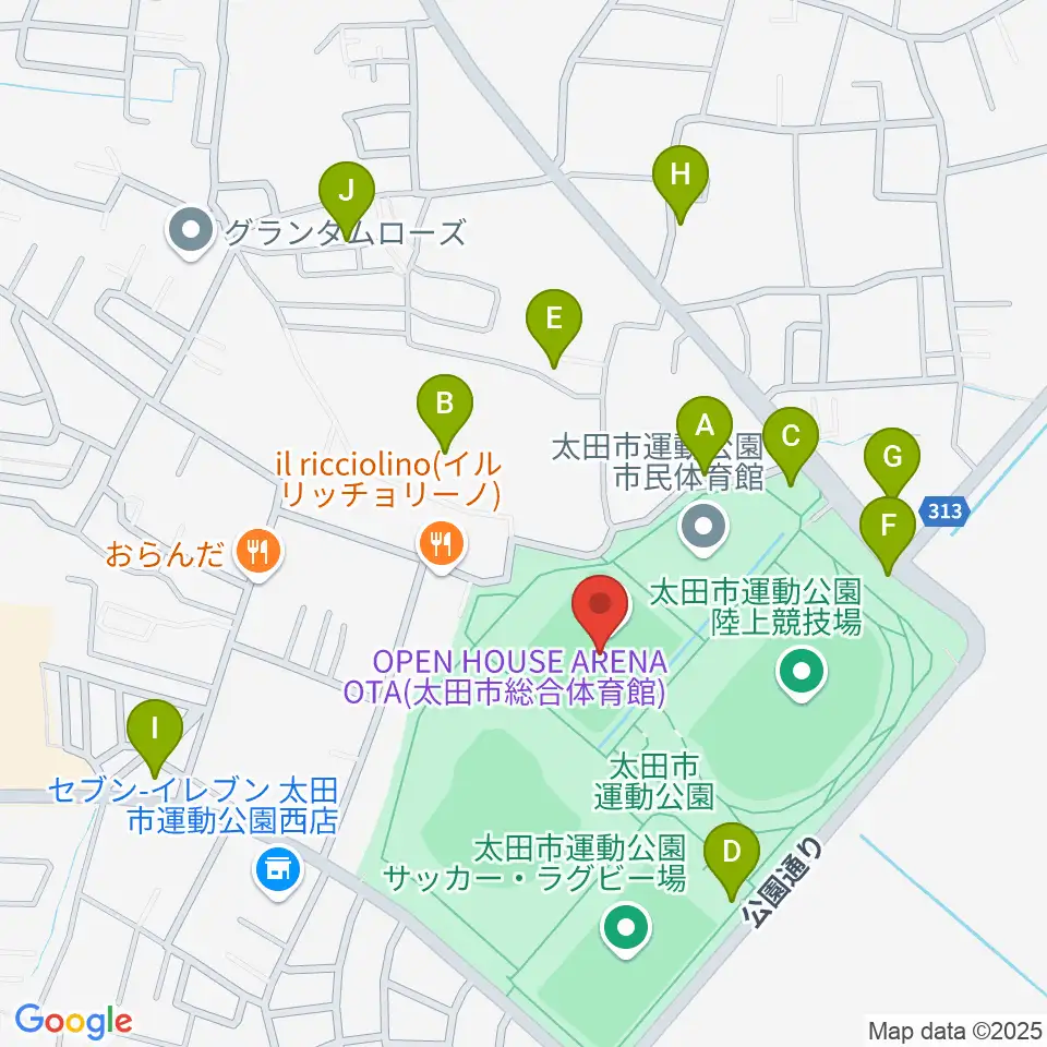 オープンハウスアリーナ太田周辺の駐車場・コインパーキング一覧地図