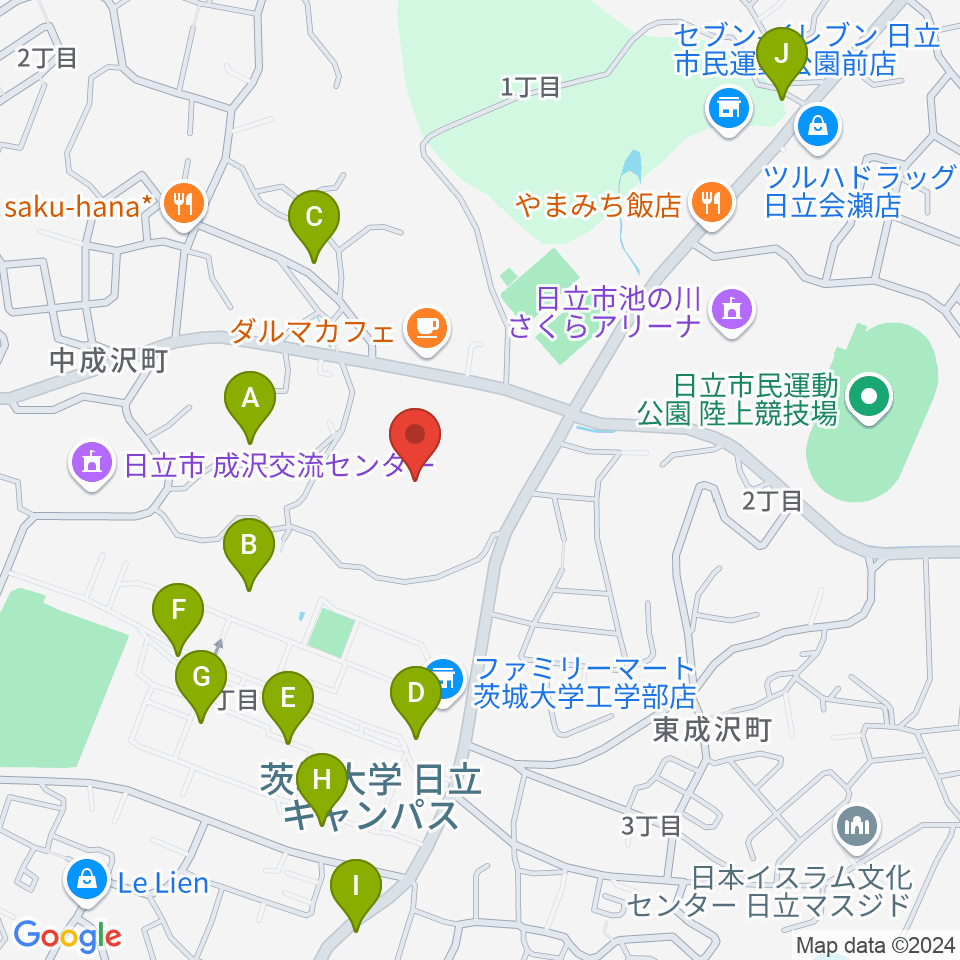 日立市民運動公園野球場周辺の駐車場・コインパーキング一覧地図