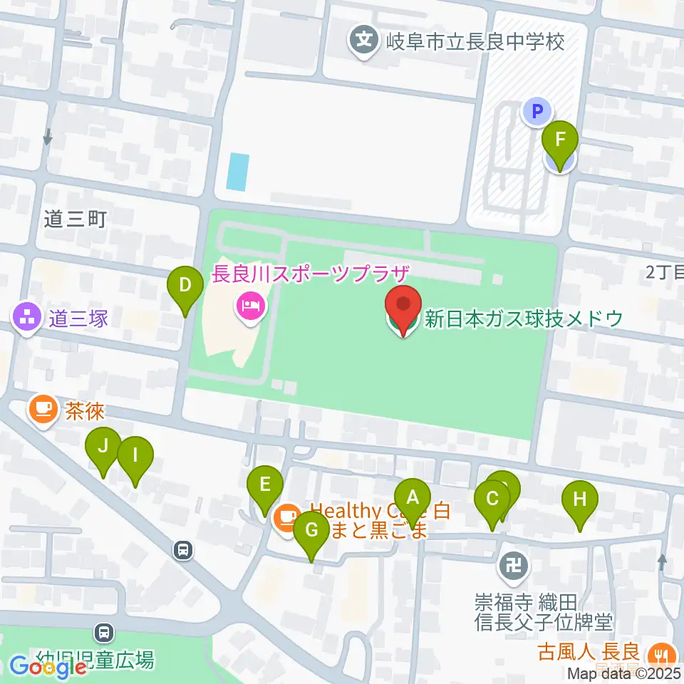 新日本ガス球技メドウ周辺の駐車場・コインパーキング一覧地図