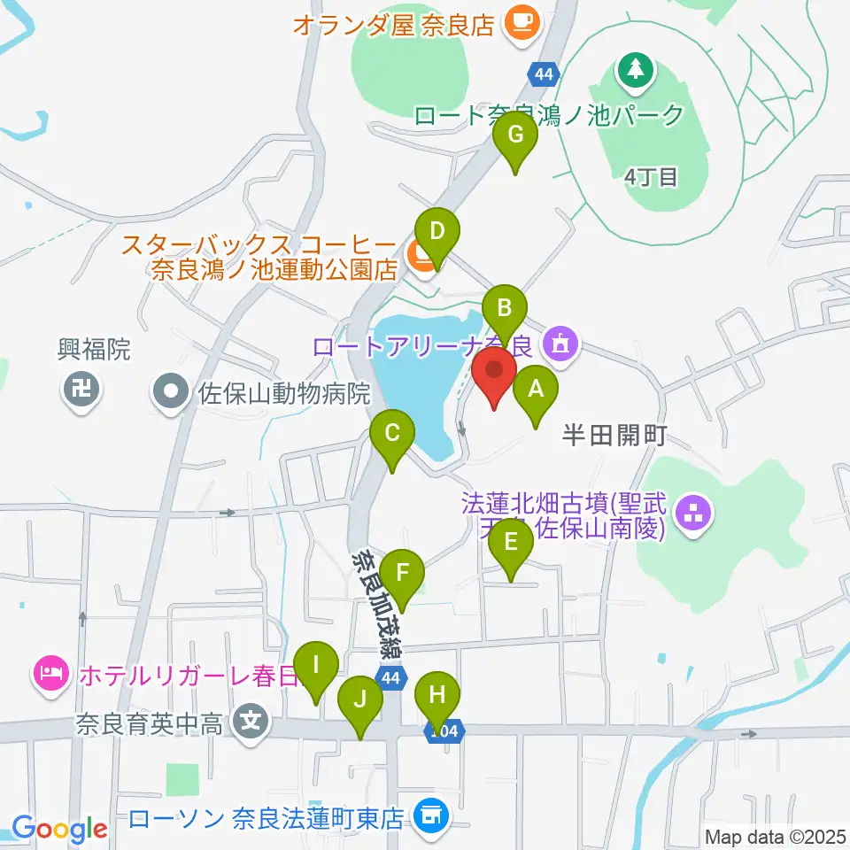 ロート奈良武道場周辺の駐車場・コインパーキング一覧地図