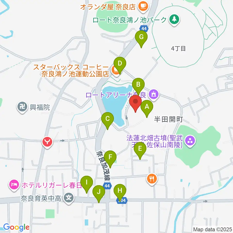 ロート奈良武道場周辺の駐車場・コインパーキング一覧地図