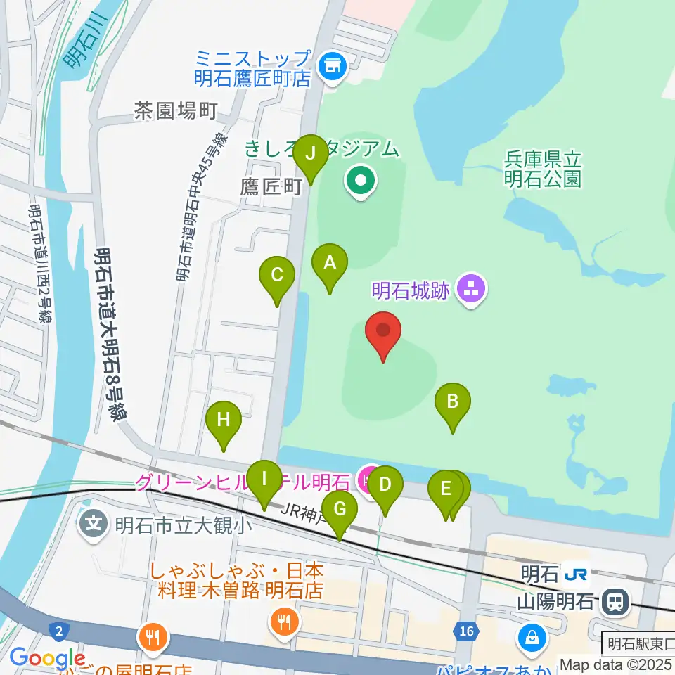 明石トーカロ球場周辺の駐車場・コインパーキング一覧地図