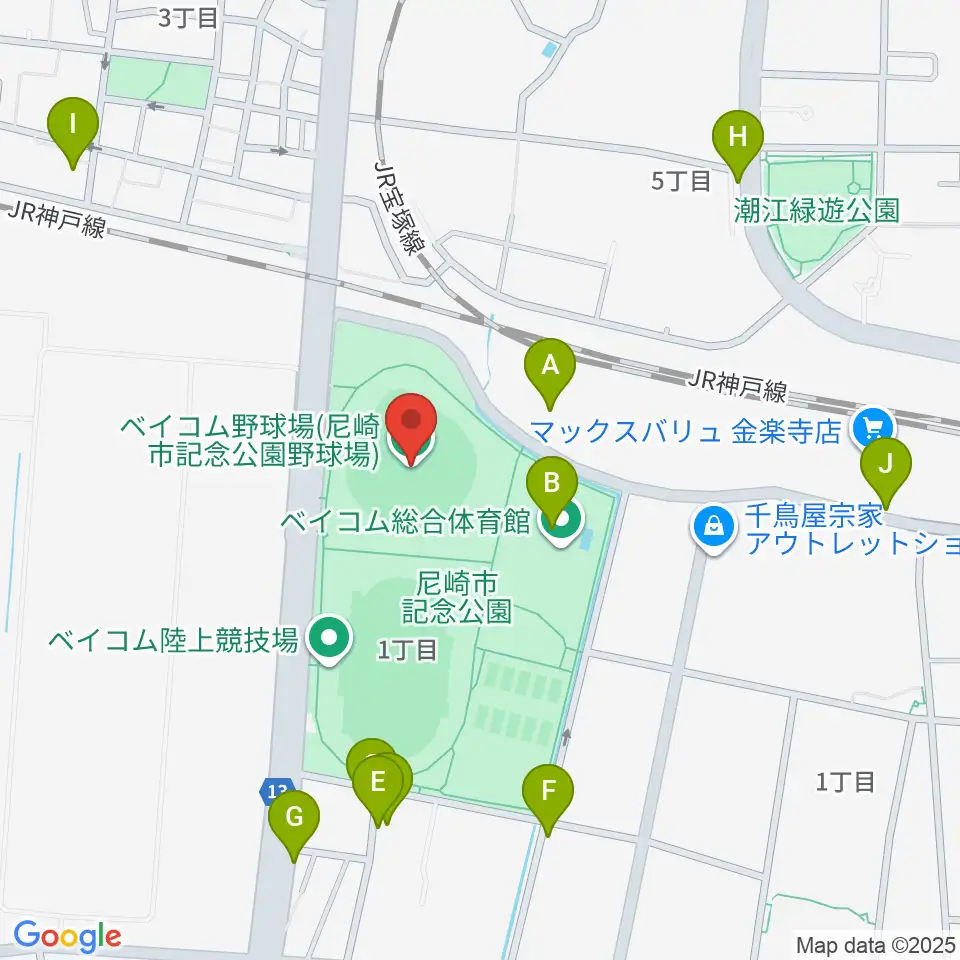 ベイコム野球場周辺の駐車場・コインパーキング一覧地図