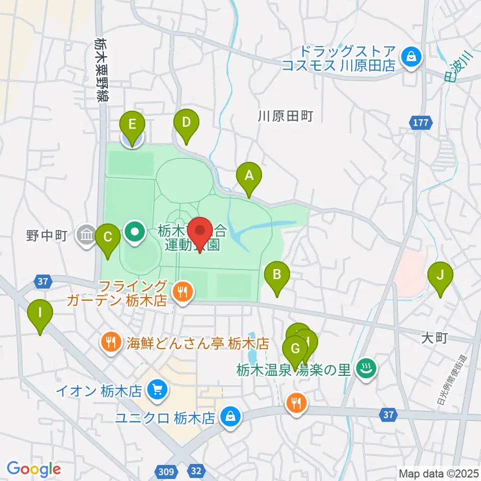 マルワ・アリーナとちぎ周辺の駐車場・コインパーキング一覧地図