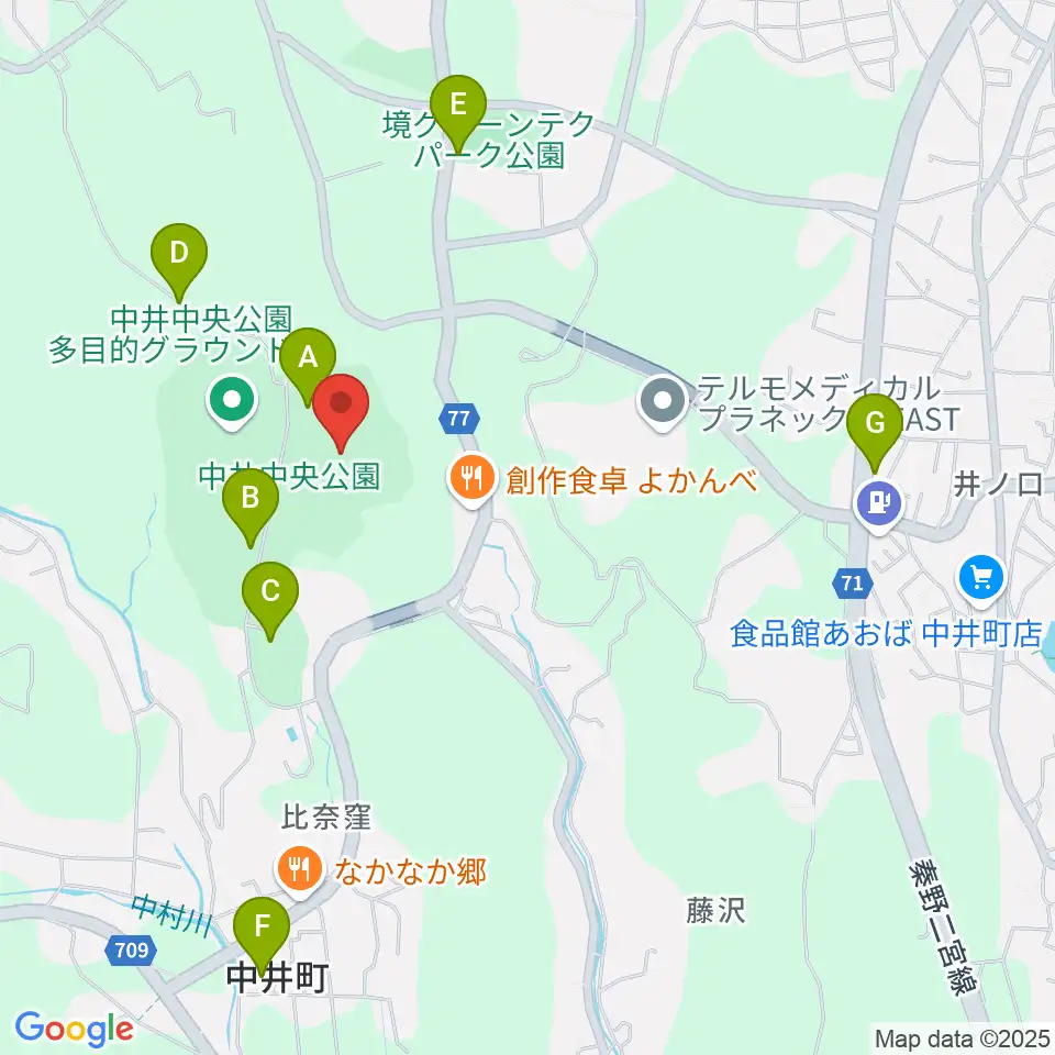 星槎中井スタジアム周辺の駐車場・コインパーキング一覧地図