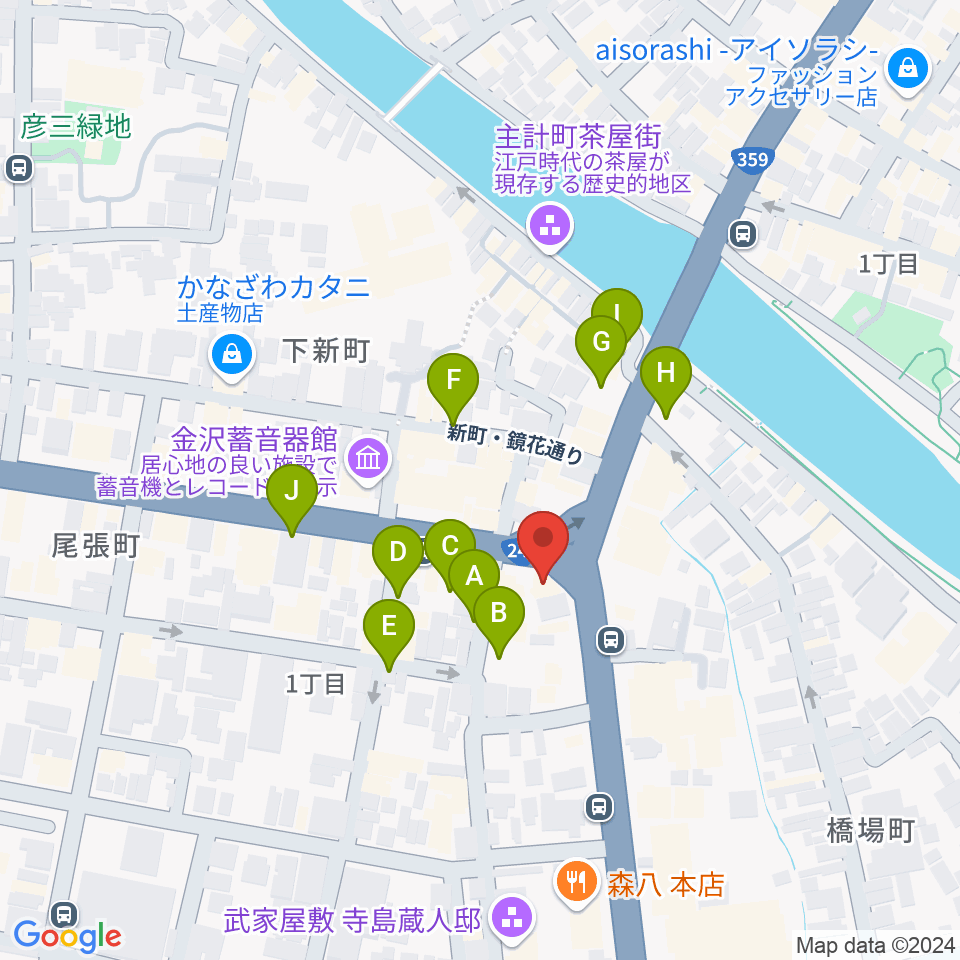 金沢文芸館周辺の駐車場・コインパーキング一覧地図