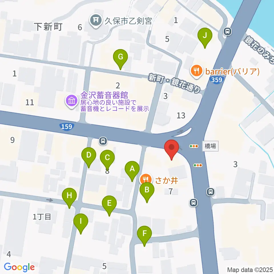 金沢文芸館周辺の駐車場・コインパーキング一覧地図