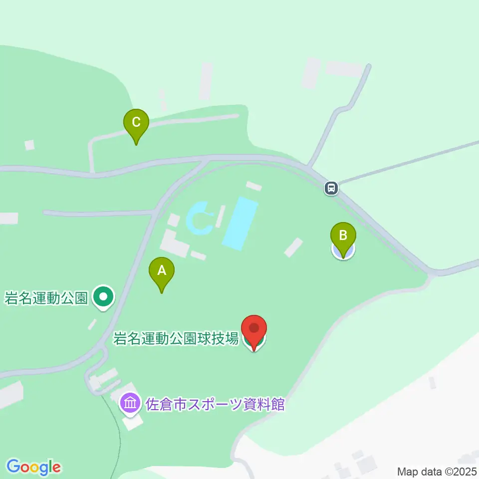 岩名運動公園球技場周辺の駐車場・コインパーキング一覧地図
