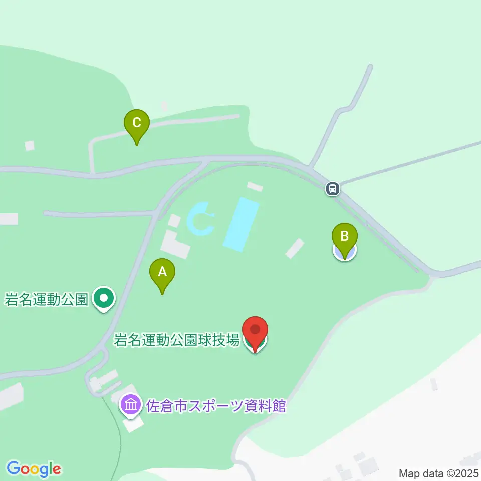 岩名運動公園球技場周辺の駐車場・コインパーキング一覧地図