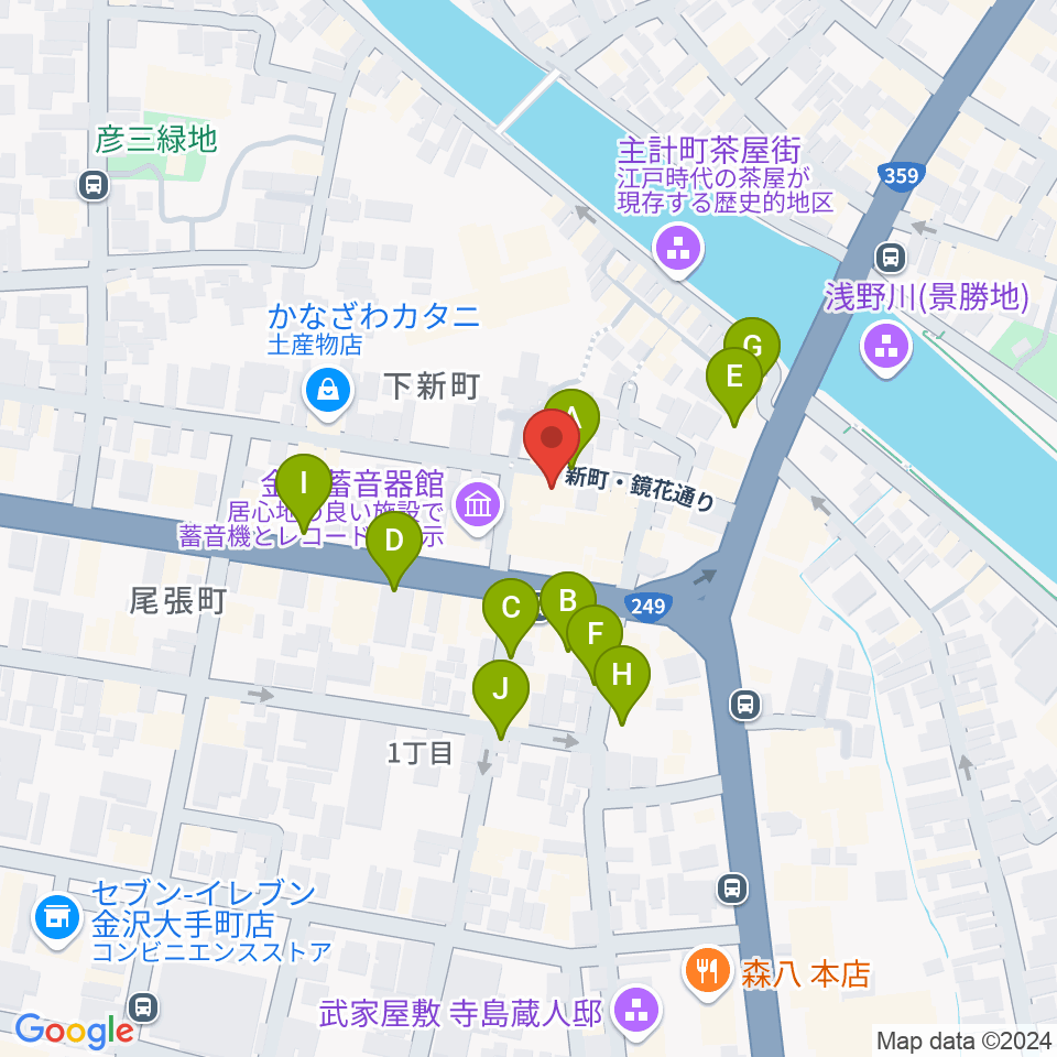 泉鏡花記念館周辺の駐車場・コインパーキング一覧地図