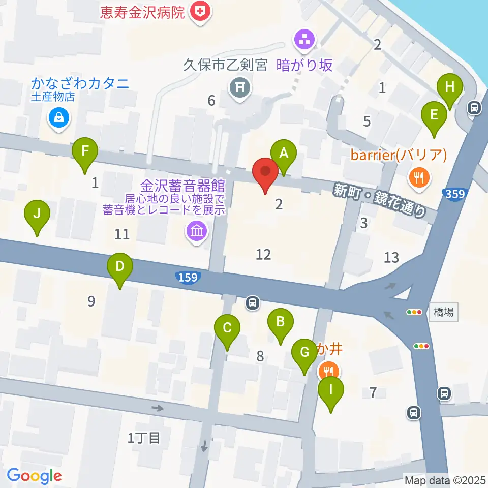 泉鏡花記念館周辺の駐車場・コインパーキング一覧地図