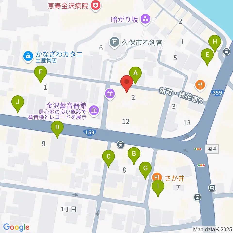 泉鏡花記念館周辺の駐車場・コインパーキング一覧地図