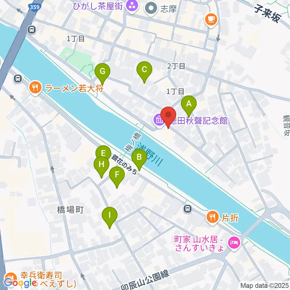 徳田秋聲記念館周辺の駐車場・コインパーキング一覧地図