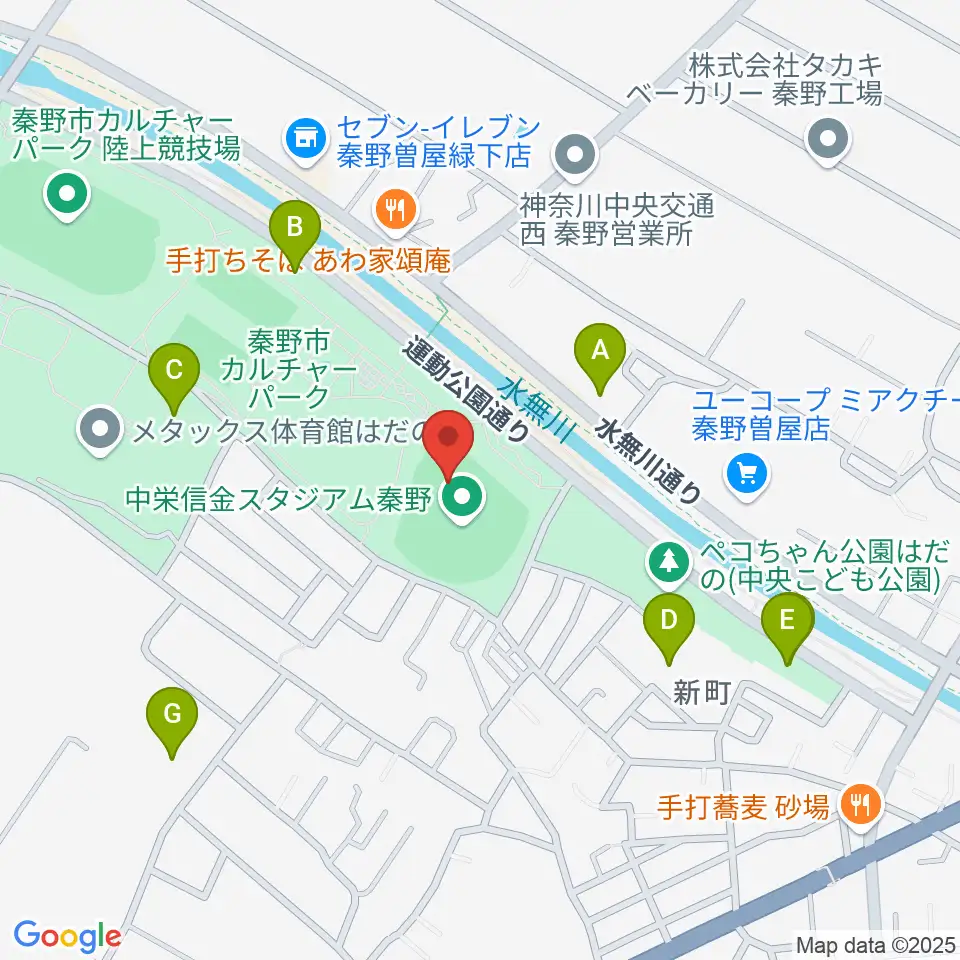 中栄信金スタジアム秦野周辺の駐車場・コインパーキング一覧地図