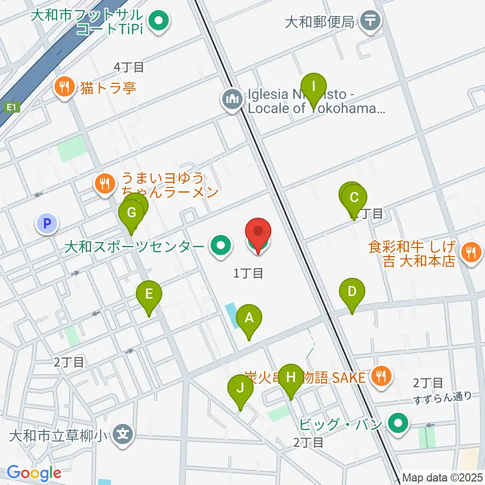 大和なでしこスタジアム周辺の駐車場・コインパーキング一覧地図