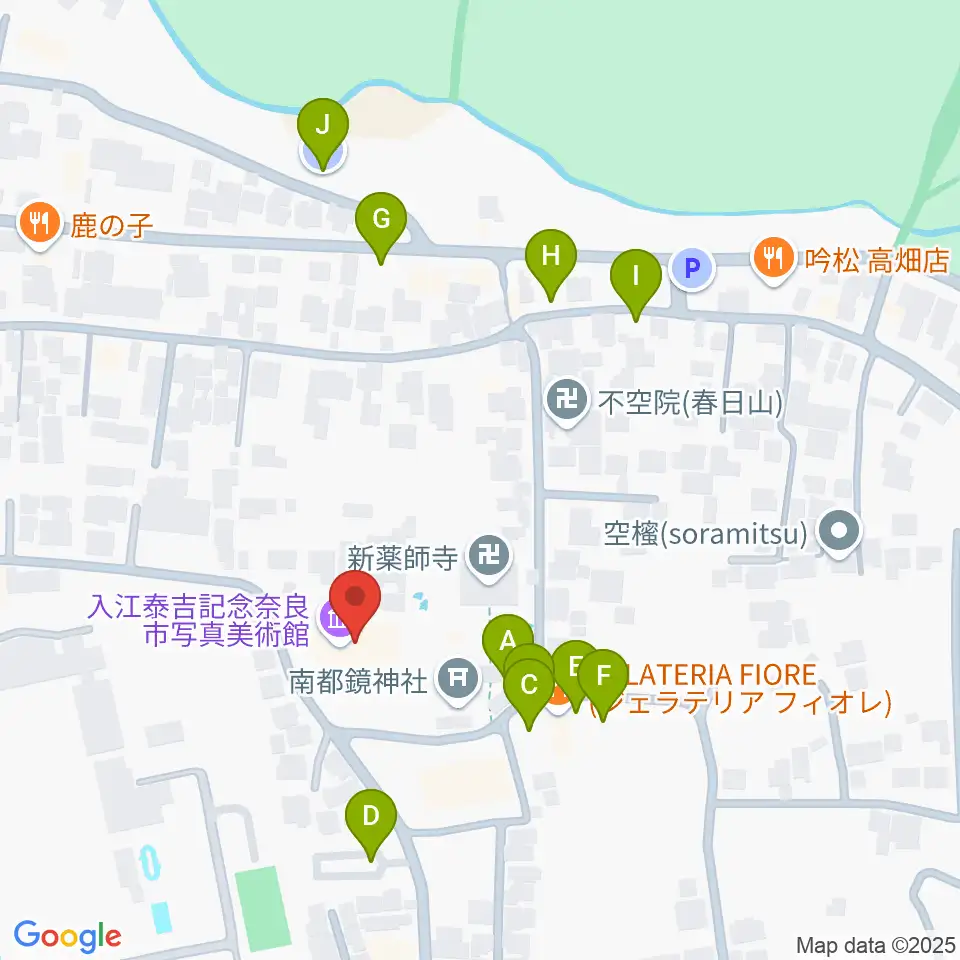 入江泰吉記念奈良市写真美術館周辺の駐車場・コインパーキング一覧地図