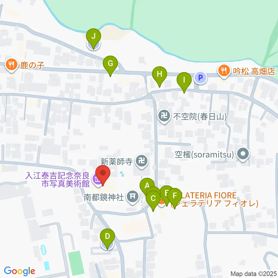 入江泰吉記念奈良市写真美術館周辺の駐車場・コインパーキング一覧地図