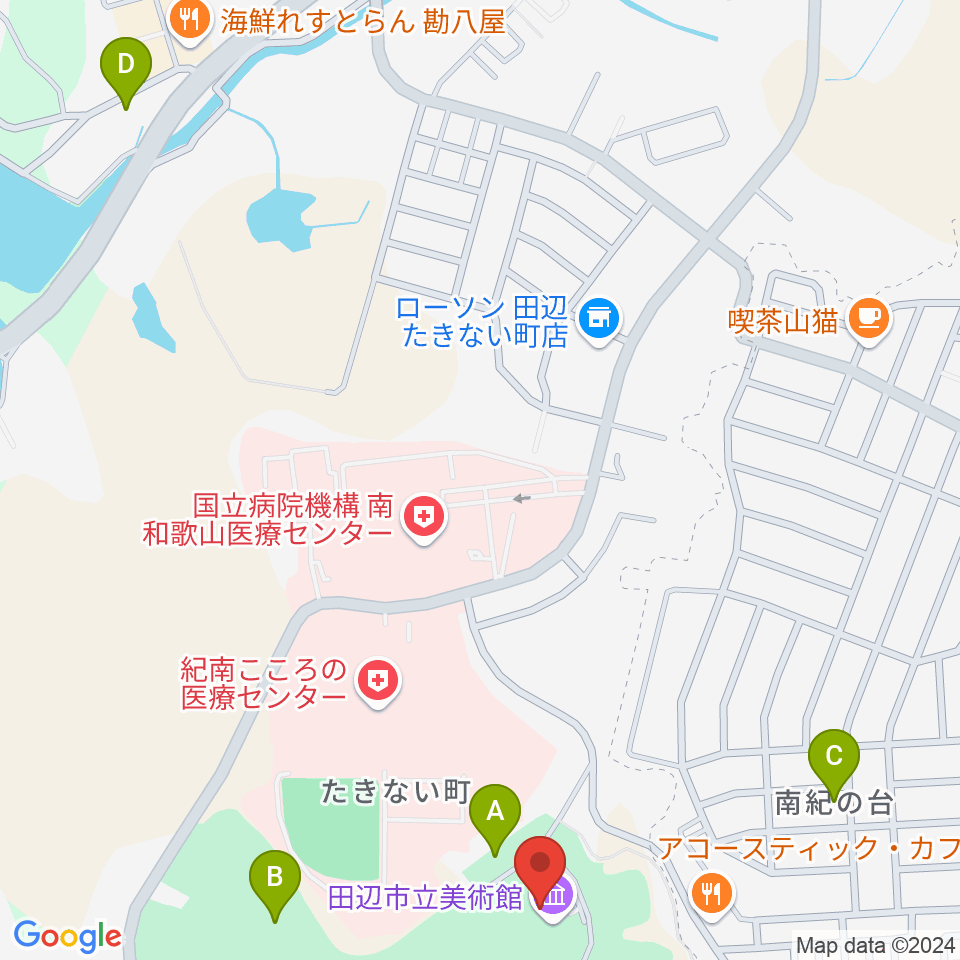 田辺市立美術館周辺の駐車場・コインパーキング一覧地図