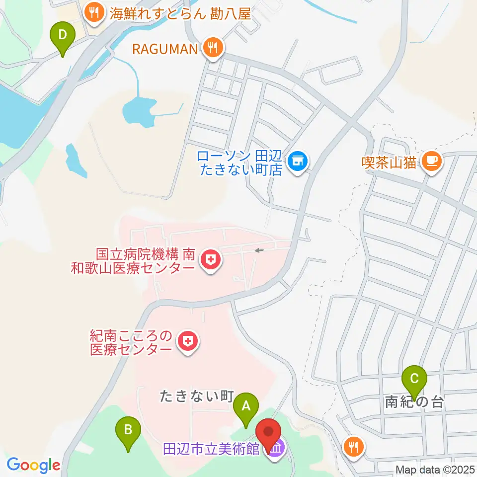 田辺市立美術館周辺の駐車場・コインパーキング一覧地図