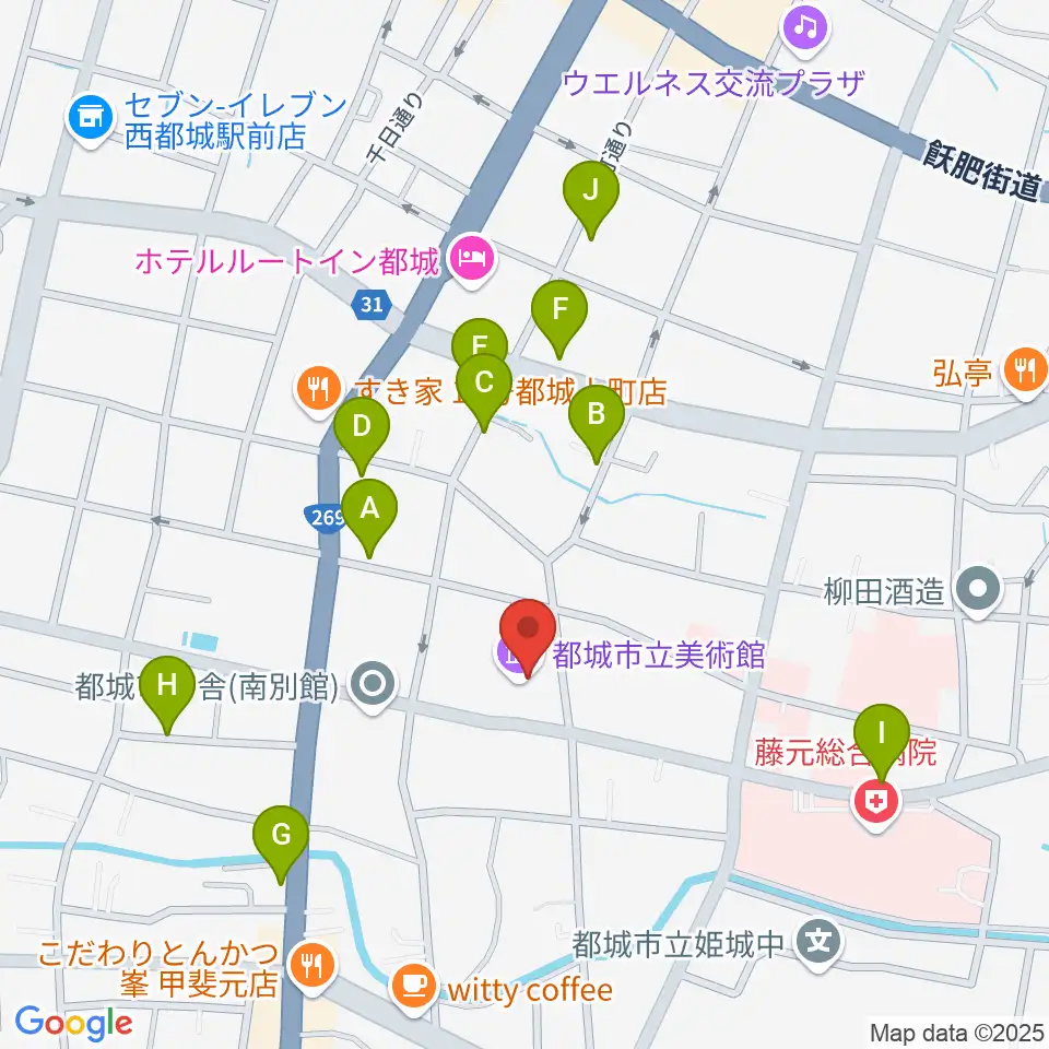 都城市立美術館周辺の駐車場・コインパーキング一覧地図