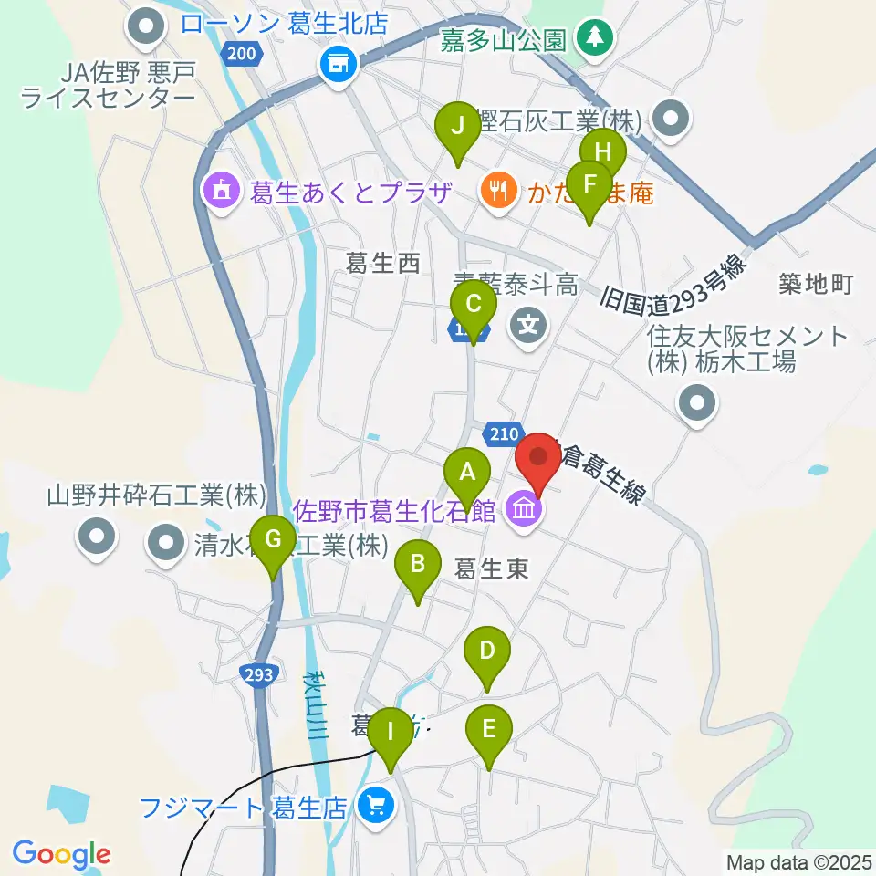 佐野市吉澤記念美術館周辺の駐車場・コインパーキング一覧地図