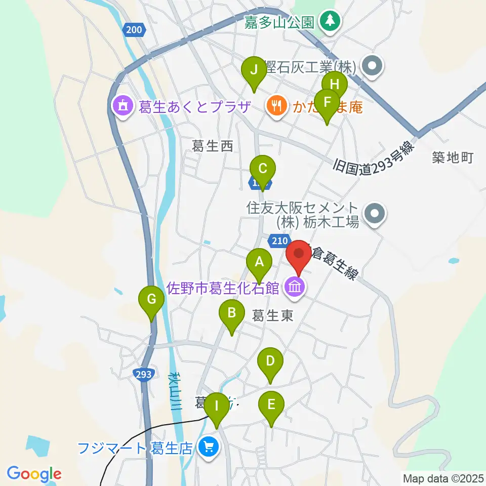 佐野市吉澤記念美術館周辺の駐車場・コインパーキング一覧地図